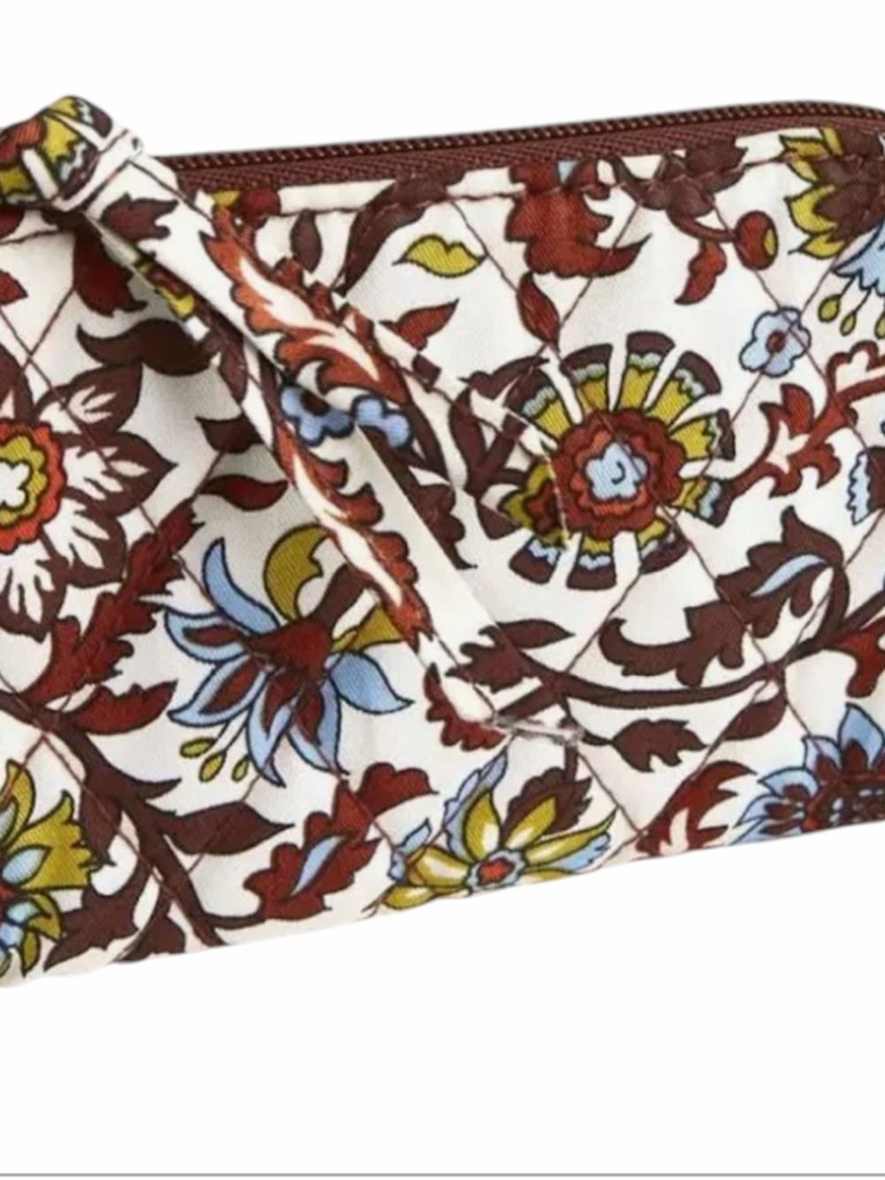 Vera Bradley Zip Card Pouch in the Marrakesh Vines Cream pattern.